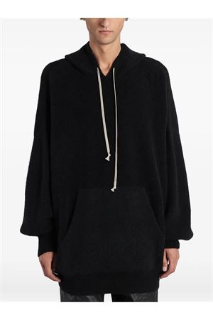 Black alpaca wool blend hoodie RICK OWENS | RR02E1698KWP09